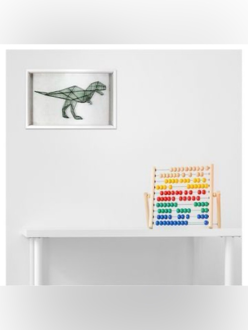 Target Pillowfort Green Geometric Dinosaur String Framed Wall Art